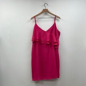 NWT J. Crew Ruffle Surplice V-Neck Mini Shift Dress Cocktail Party Pink 18
